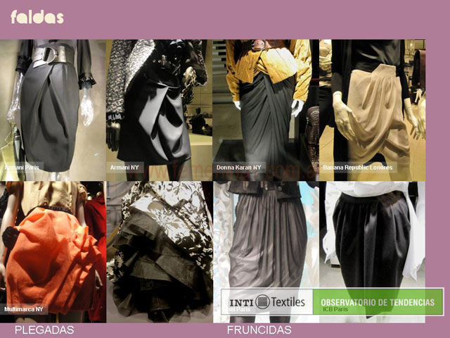 Faldas plegadas y fruncidas para mujer moda otoño invierno 2010